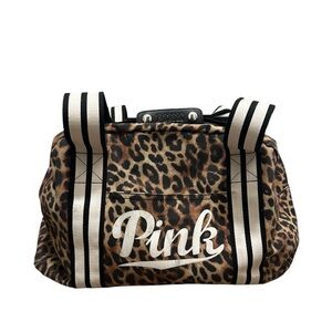 PINK Victoria's Secret Animal Print Tote with Black and Cream Stripes